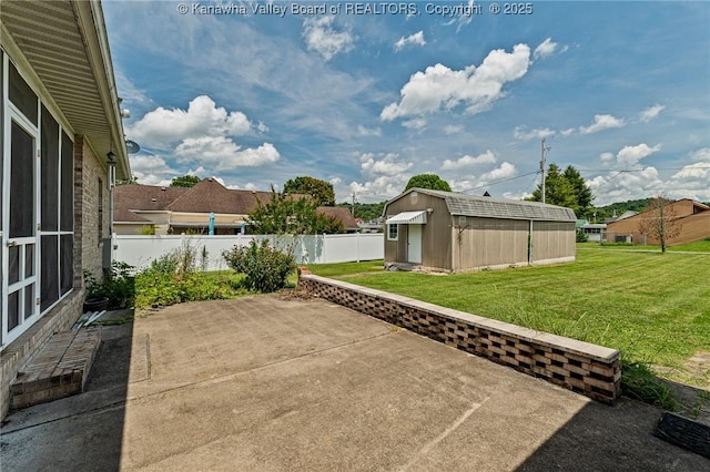 1155 Pike St, Milton, WV 25541 - fenced backyard with a patio area and a storage shed