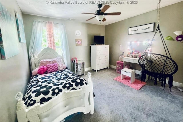 4052 Farmington Dr, Hurricane, WV 25526 - bedroom featuring carpet and ceiling fan
