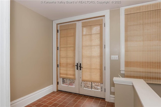1212 10th St, Huntington, WV 25701 - doorway featuring french doors, an office area, and tile patterned floors