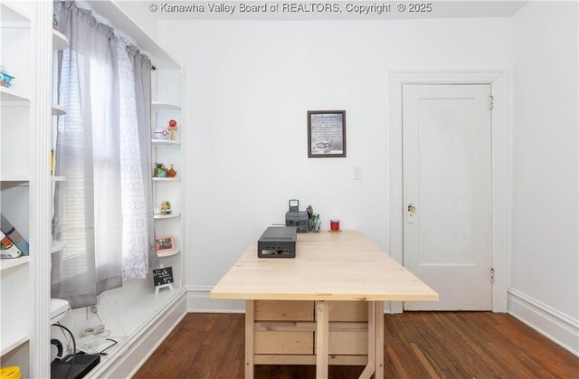 1212 10th St, Huntington, WV 25701 - home office featuring dark wood-type flooring