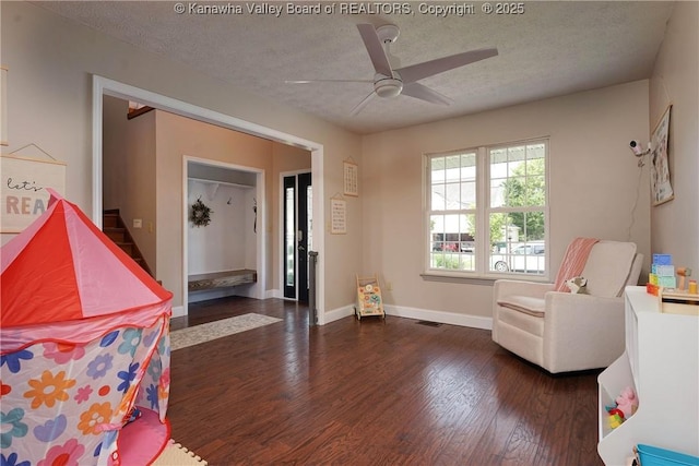 18 Long St, Winfield, WV 25213 - sitting room featuring wood finished floors, ceiling fan, and a textured ceiling