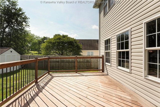 18 Long St, Winfield, WV 25213 - deck with a fenced backyard and a storage shed
