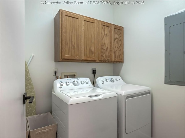 1437 Statts Mills Rd, Ripley, WV 25271 - laundry room with electric panel, cabinet space, and washer and dryer