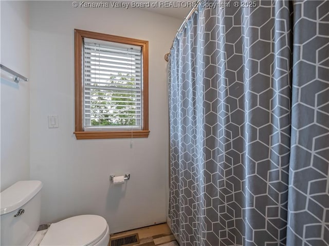 1437 Statts Mills Rd, Ripley, WV 25271 - bathroom with toilet and a shower with shower curtain