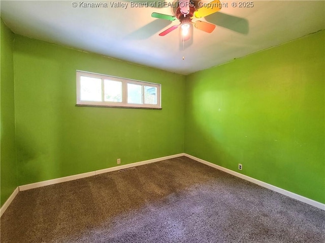 807 Honeysuckle Rd, Elkview, WV 25071 - unfurnished room featuring dark carpet and a ceiling fan