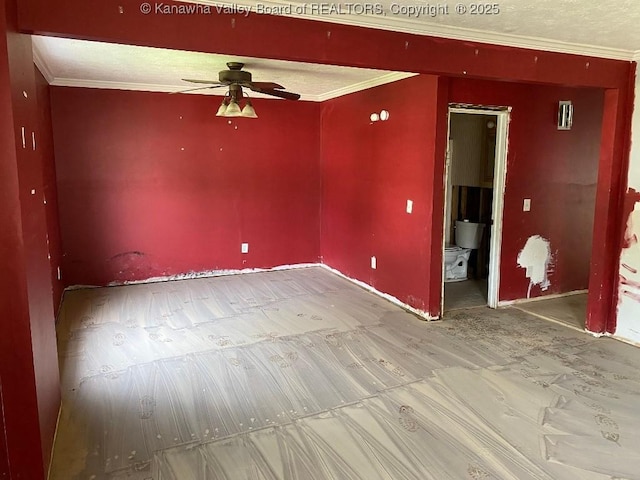 134 Ferguson Ct, Huntington, WV 25701 - unfurnished room featuring ceiling fan and crown molding