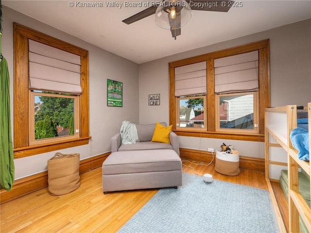 2961 Staunton Rd, Huntington, WV 25702 - living area featuring wood finished floors and ceiling fan