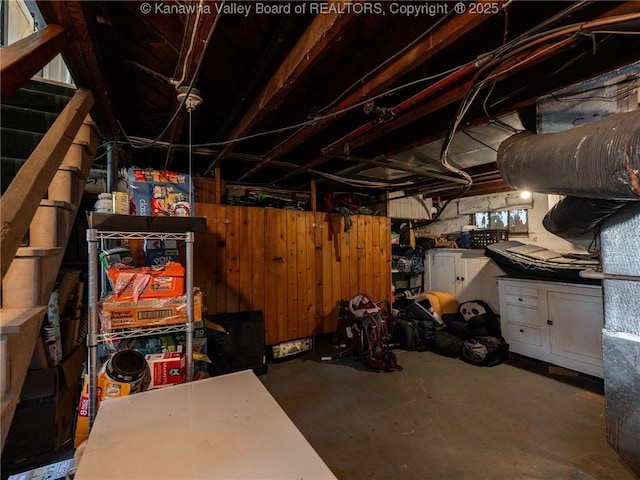 2961 Staunton Rd, Huntington, WV 25702 - unfinished basement featuring wood walls