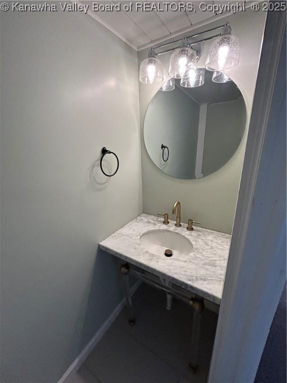 2010 Preston St, Charleston, WV 25302 - bathroom with a sink and tile patterned floors