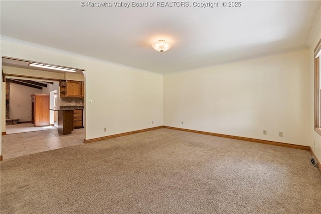 33 Shawnee Oaks Dr, Huntington, WV 25705 - unfurnished room featuring light carpet and ornamental molding