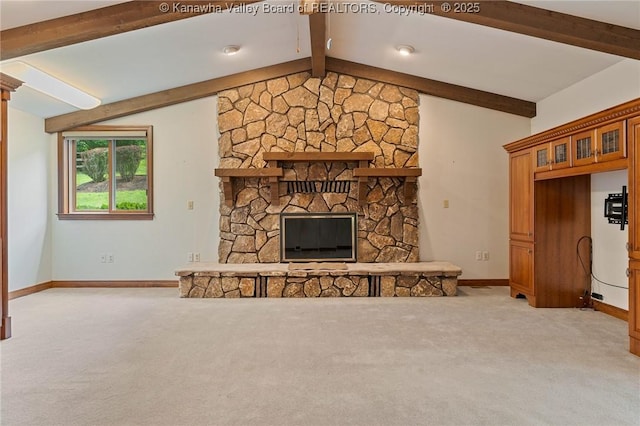 33 Shawnee Oaks Dr, Huntington, WV 25705 - unfurnished living room with carpet and a fireplace