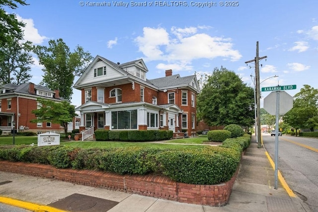 1598 Kanawha Blvd E, Charleston, WV 25311 - view of front of house with brick siding and a chimney