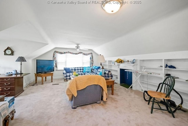 1598 Kanawha Blvd E, Charleston, WV 25311 - carpeted bedroom featuring lofted ceiling and a ceiling fan