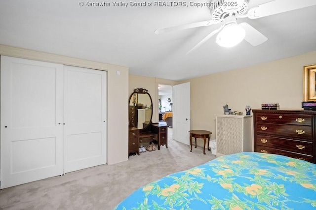 1598 Kanawha Blvd E, Charleston, WV 25311 - carpeted bedroom with a closet and a ceiling fan