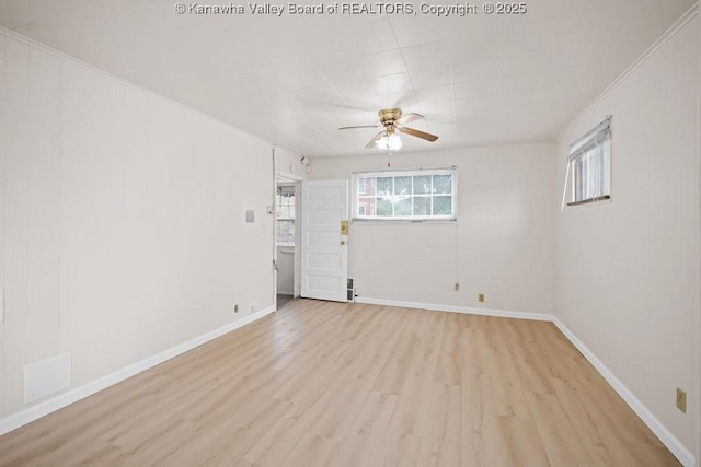 1598 Kanawha Blvd E, Charleston, WV 25311 - unfurnished room with light wood-style flooring and ceiling fan