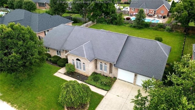3710 Cambridge Cir, Hurricane, WV 25526 - aerial perspective of suburban area featuring a pool area