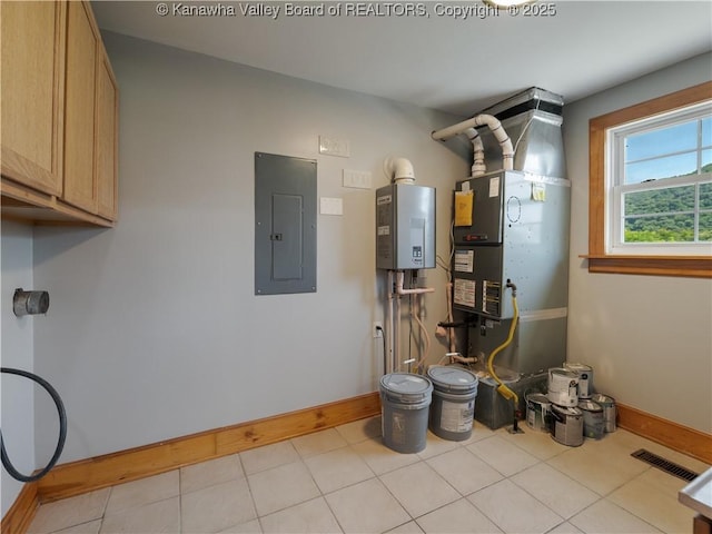 9012 Florida Ave, Marmet, WV 25315 - utility room with electric panel and tankless water heater