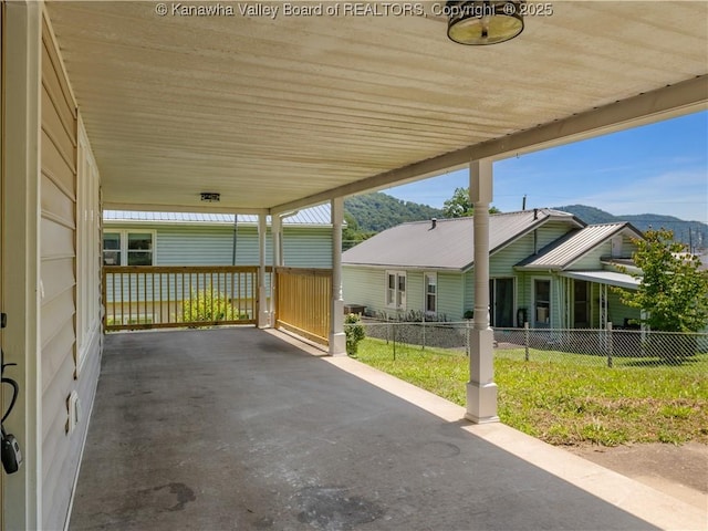 9012 Florida Ave, Marmet, WV 25315 - view of patio / terrace with a mountain view and an attached carport