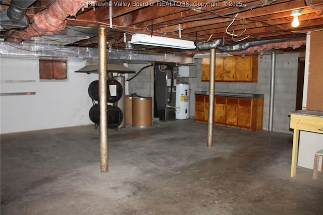 401 Green Acres Dr, Hurricane, WV 25526 - unfinished below grade area with secured water heater