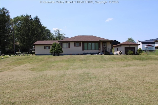 401 Green Acres Dr, Hurricane, WV 25526 - view of front of home with an attached garage and a front lawn