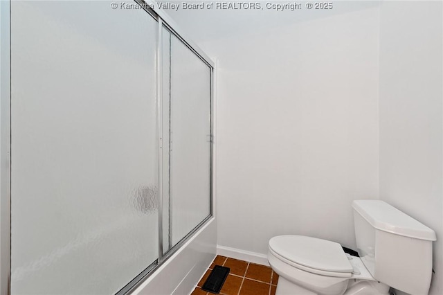 815 Chappell Rd, Charleston, WV 25304 - full bath with tile patterned floors and bath / shower combo with glass door