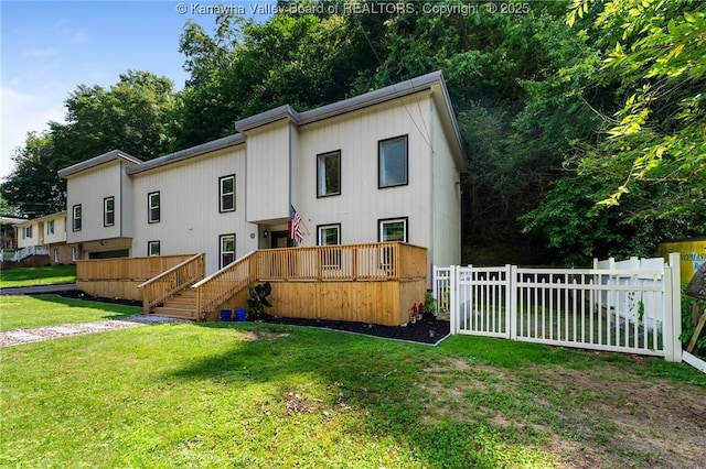 815 Chappell Rd, Charleston, WV 25304 - rear view of house featuring stairway and a wooden deck