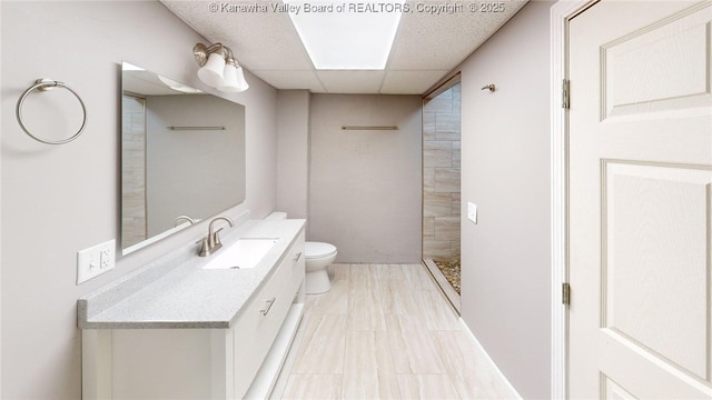 5490 Fisher Bowen Branch Rd, Wayne, WV 25570 - full bathroom featuring vanity, a drop ceiling, and a tile shower