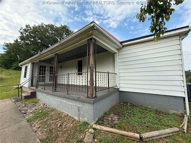 4303 Thomas Ridge Rd, Leon, WV 25123 - view of home's exterior with a porch and french doors