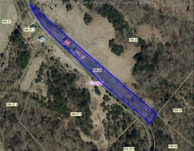 4303 Thomas Ridge Rd, Leon, WV 25123 - map / location with property boundaries highlighted