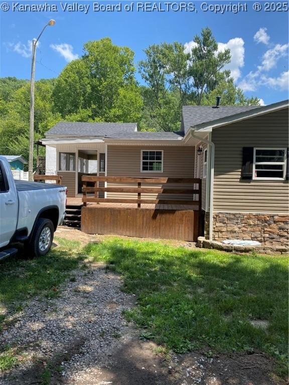 42 Pine Cone Rd, Elkview, WV 25071 - view of front of property with a shingled roof and a deck