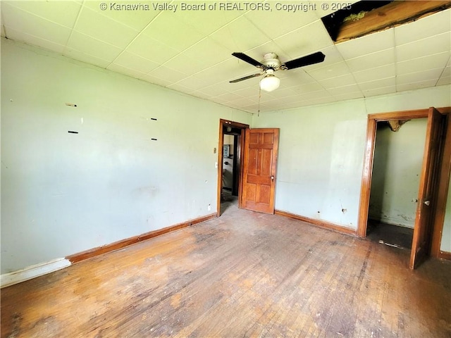 200 Boone St, Saint Albans, WV 25177 - unfurnished bedroom featuring hardwood / wood-style flooring and a drop ceiling