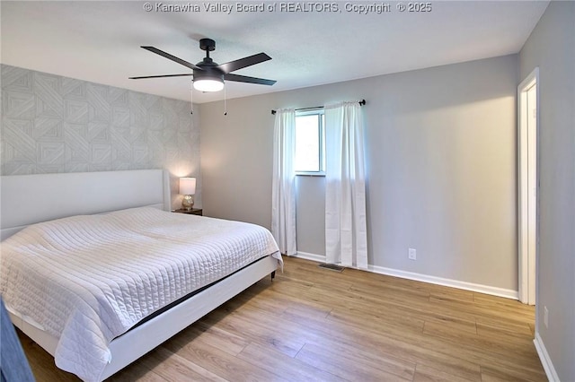 5301 Balsam Cir, Charleston, WV 25313 - bedroom featuring wood finished floors and a ceiling fan
