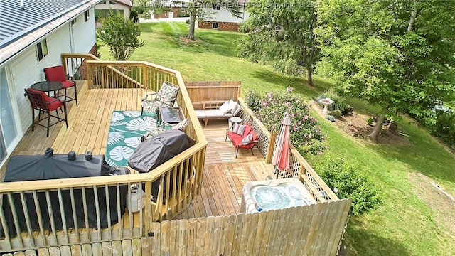 5301 Balsam Cir, Charleston, WV 25313 - wooden terrace featuring a yard