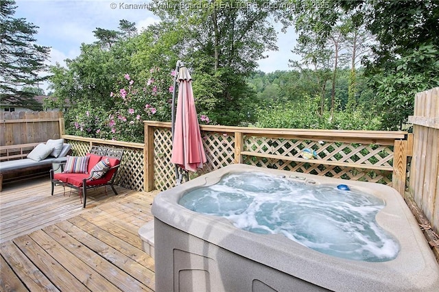 5301 Balsam Cir, Charleston, WV 25313 - wooden deck featuring a hot tub