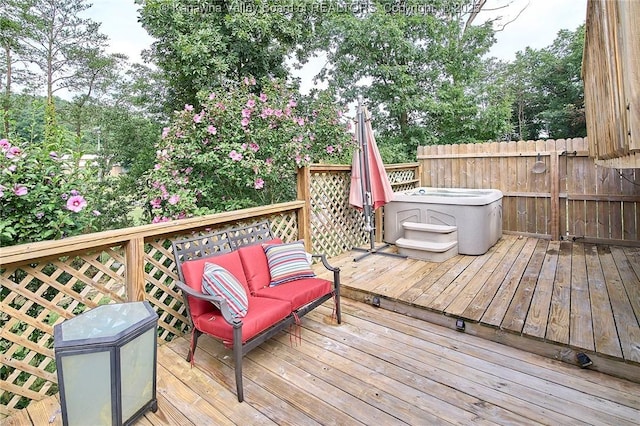 5301 Balsam Cir, Charleston, WV 25313 - deck featuring a hot tub