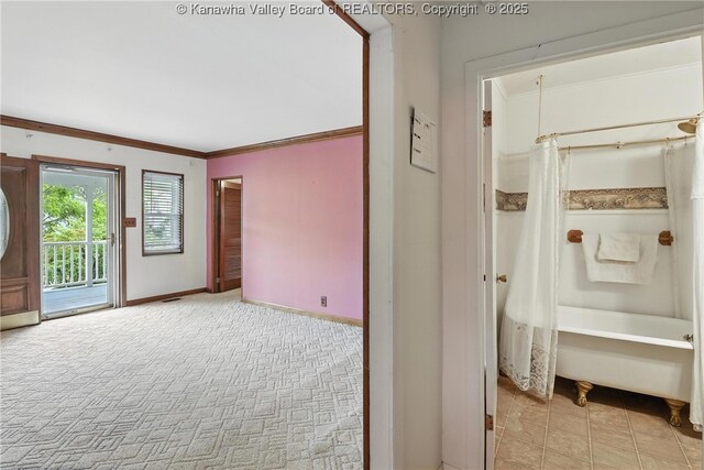 3223 Georges Dr, Saint Albans, WV 25177 - hall featuring ornamental molding and light colored carpet