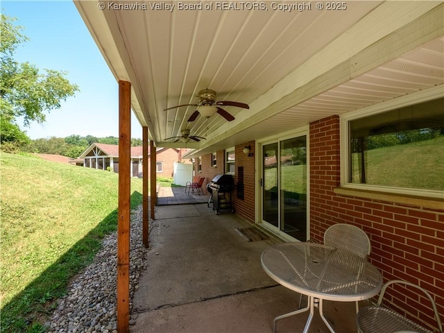 806 Whispering Way S, Charleston, WV 25303 - view of patio / terrace featuring a ceiling fan and a grill