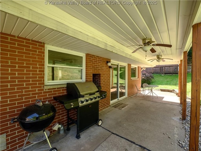 806 Whispering Way S, Charleston, WV 25303 - view of patio featuring area for grilling and a ceiling fan