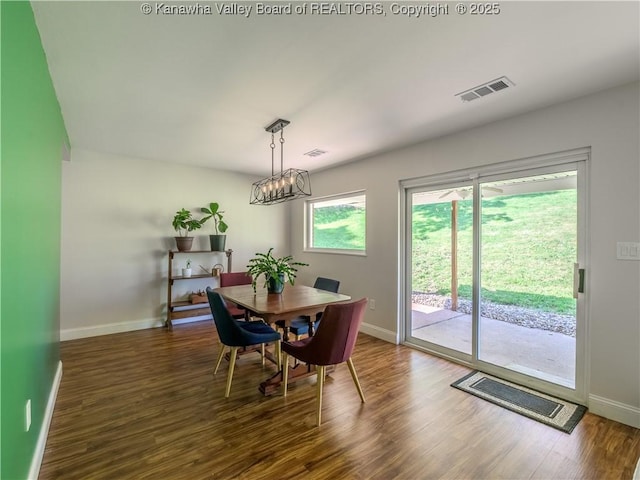 806 Whispering Way S, Charleston, WV 25303 - dining room featuring wood finished floors and a chandelier