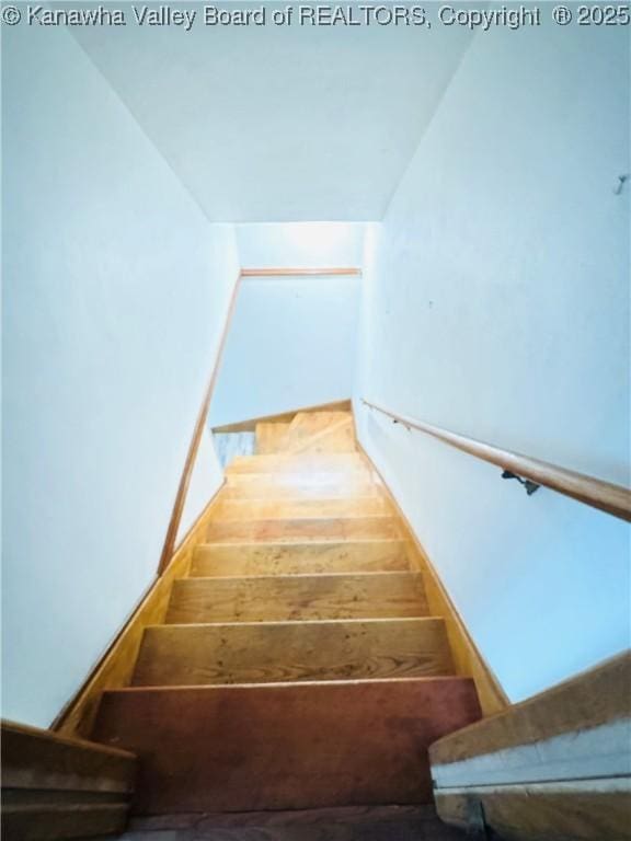 8612 Maryland Ave, Marmet, WV 25315 - stairway featuring lofted ceiling