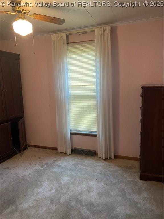 510 S Railway St, Cedar Grove, WV 25039 - unfurnished room with ceiling fan, carpet, and ornamental molding