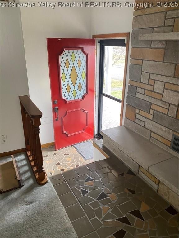 510 S Railway St, Cedar Grove, WV 25039 - entryway featuring stone finish floors