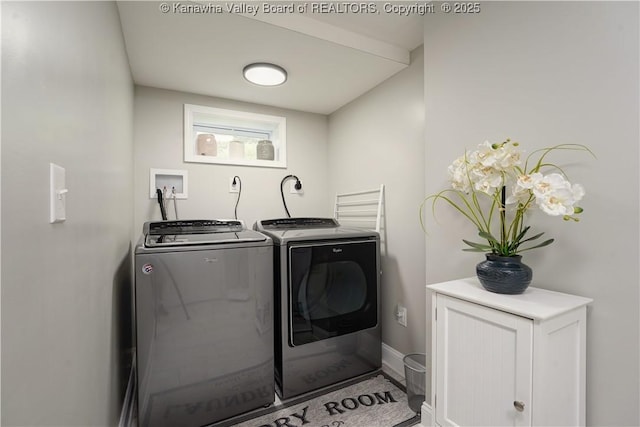 1204 Highland Dr, Saint Albans, WV 25177 - washroom featuring independent washer and dryer and baseboards