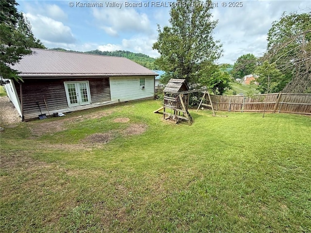 5005 Buffy Dr, Cross Lanes, WV 25313 - view of yard featuring a playground and french doors