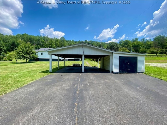 391 River Rd, Racine, WV 25165 - garage with a garage and asphalt driveway