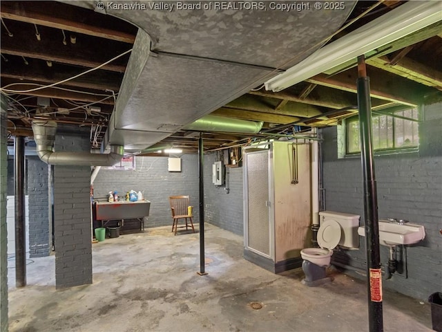 5 Manor Pl, Charleston, WV 25311 - basement featuring a sink and electric panel