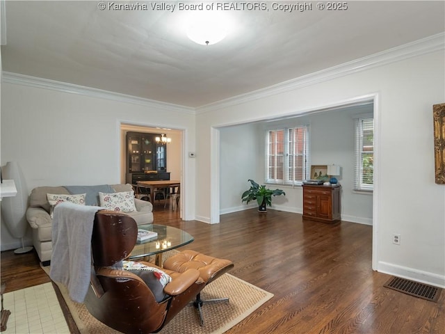 5 Manor Pl, Charleston, WV 25311 - living room with crown molding and wood finished floors
