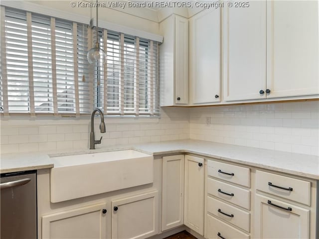 5 Manor Pl, Charleston, WV 25311 - kitchen featuring dishwasher, backsplash, and light stone counters