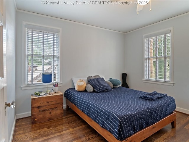 5 Manor Pl, Charleston, WV 25311 - bedroom featuring wood finished floors, multiple windows, and crown molding