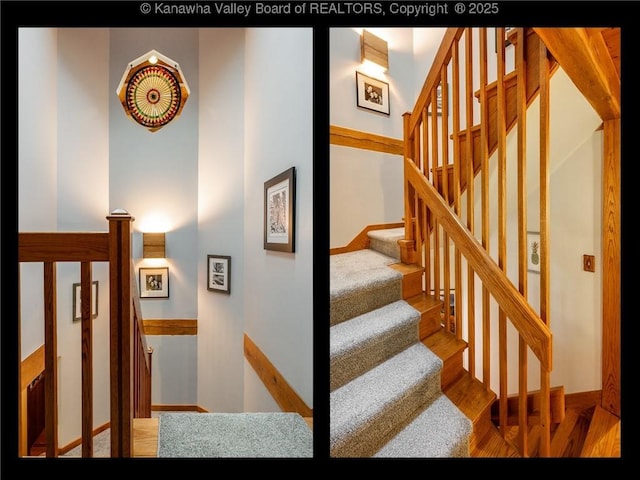 114 Shady Ln, Winfield, WV 25213 - staircase with wood finished floors